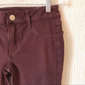 american eagle burgundy jeggings